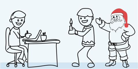 A quiet desk glowed with holiday spirit as work met wonder in the flicker of a candle