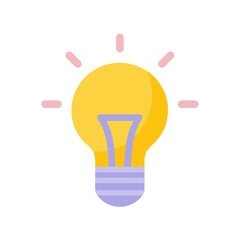 Flat design icon of a lightbulb representing an idea