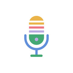Flat design icon of a microphone for voice note