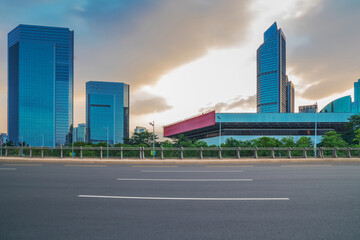 Modern urban architecture skyline and highways in Guangzhou, China on June 5, 2023