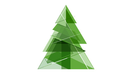 Geometric Christmas Tree: An artistic, geometric Christmas tree design with vibrant green hues, perfectly embodying the spirit of the holiday season.