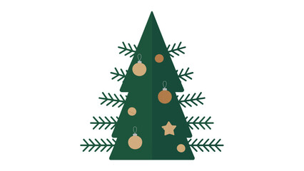 Holiday Spruce: A charming illustration captures the festive spirit with a stylized evergreen tree, adorned with minimalist ornaments and embodying the joy of the holiday season.