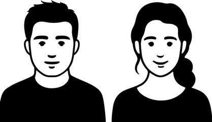 Minimal Couple Avatar Icons Illustration