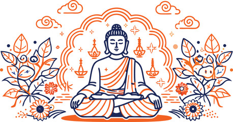 Abstract geometric shape with color gradients isolated on transparent background