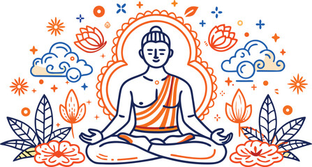 Abstract geometric shape with color gradients isolated on transparent background