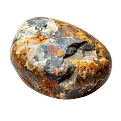 Polished rock with a mix of brown, white, and grey coloring