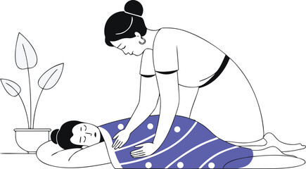 Abstract geometric shape with color gradients isolated on transparent background