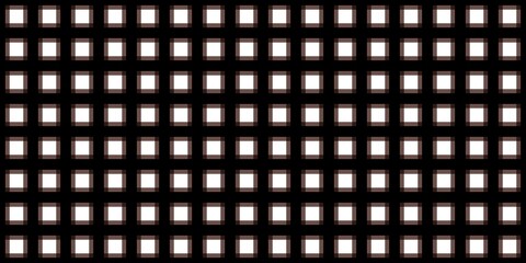 Minimalist seamless grid pattern with brown square borders and white centers on a black background, ideal for modern designs, textiles, and geometric-themed visuals.