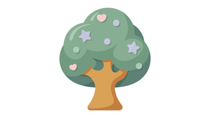 Whimsical Tree Illustration: A charming, stylized tree, adorned with playful shapes, stands as a symbol of growth and the beauty of nature. 