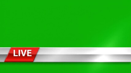 Dynamic lower third animation on vibrant green screen offers professional broadcast graphics and modern video editing capabilities for news or streaming media