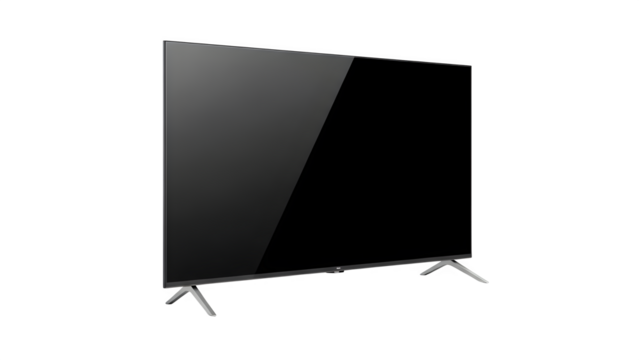 Modern flat screen television, isolated on transparent background