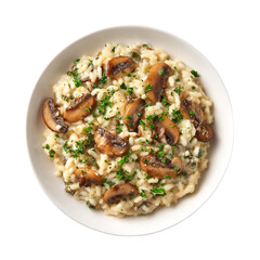 Mushroom Risotto isolated on with white background(3)