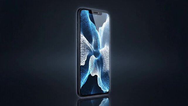 A modern black smartphone glows with a bright outline against a dark, moody background