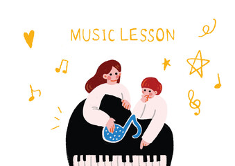 手描きの可愛い音楽教室のイラスト