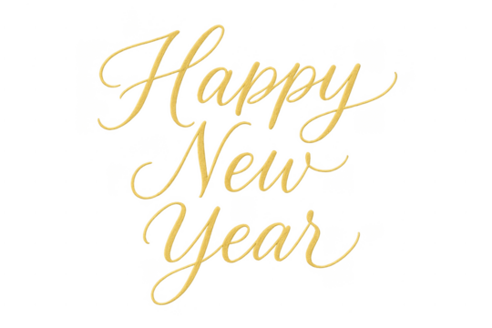 Calligraphy happy new year greeting text celebrating holiday - Powered by Adobe