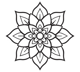 Mandala Flower Design – Simple Floral Line Art Coloring Page