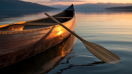 High angle view of boat moored in lake