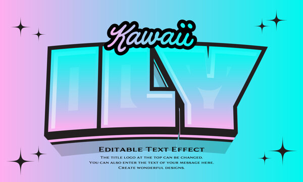 [Editable Text Effect Logo] &rdquo;Kawaii Ily Logo&rdquo; The title logo style is a  round, cute, candy-like glossy logo