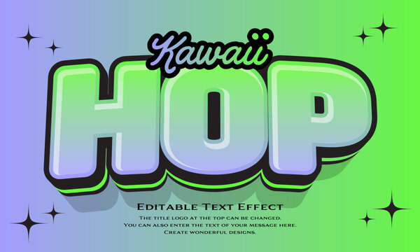 [Editable Text Effect Logo] &rdquo;Kawaii Hop Logo&rdquo; The title logo style is a  round, cute, candy-like glossy logo