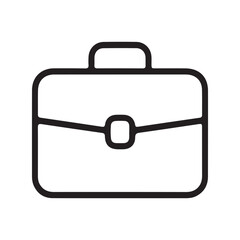Minimalist Black Line Icon of Briefcase for Professional Use.
