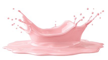 Abstract motion of fresh healthy dairy liquid and colored paint splashes, isolated on a white background