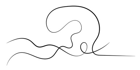 Abstract continuous line drawing depicting a flowing, wave-like form on a white background, showcasing minimalist graphic art.