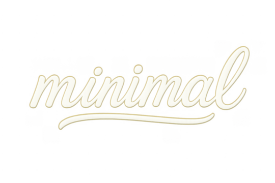 Minimal word typography design with transparent background