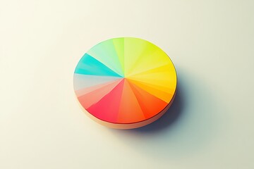Obraz premium Pie chart with subtle gradients and labels, floating on soft background with minimal shadows 