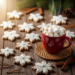 Star & Snowflake Christmas Cookies with Hot Cocoa &ndash; Festive Food