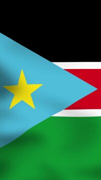 National flag of South Sudan waving in the wind, symbol of independence, pride, and cultural heritage.