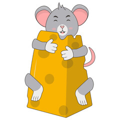 Baby Mouse Character in Cartoon Design. Vector Illustration
