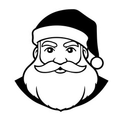 black and white santa claus cartoon shape vector illustration