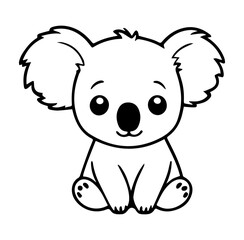 cute sitting koala shape silhouette vector illustration