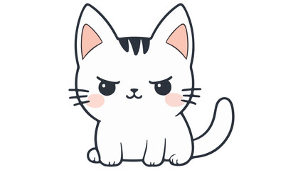 cute cartoon cat with intriguing face expression funny vector illustration