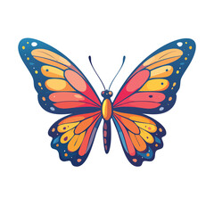Colorful Butterfly Illustration with Intricate Wing Patterns and Delicate Antennae.