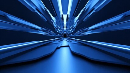 Experience a stunning blue tunnel animation, perfect for futuristic visuals or dynamic video backgrounds, adding a touch of modern technology to your project - Powered by Adobe