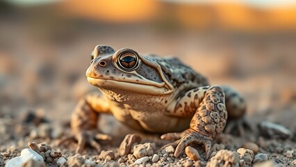 Obraz premium Sonoran Desert Toad in its natural habitat, a detailed close-up of the amphibian.