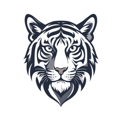 Majestic Tiger Head Illustration with Striking Details.