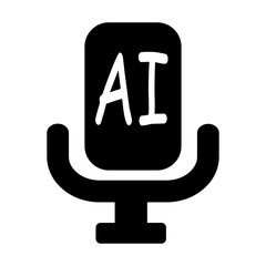 Artificial intelligence text ai in white on a neutral background isolated on transparent background