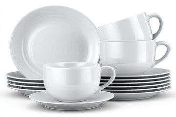 Restaurant Supplies: Commercial-grade, bright white dinner set, ideal for serving.