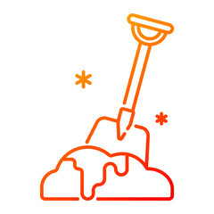Shovel icon. tool, snow, winter, dig, handle, equipment, cold, outdoor, cleanup, blade. Vector Icon Illustration