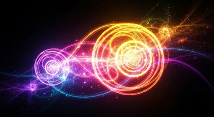 Obraz premium Colorful Energy Waves and Abstract Light Patterns in Motion