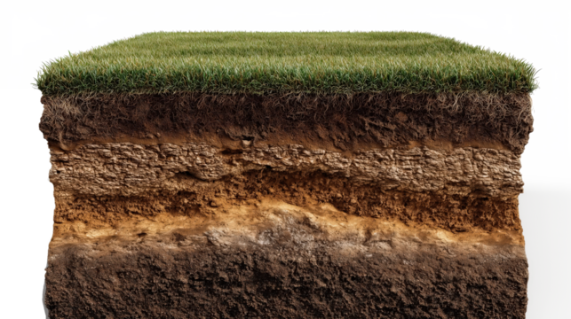 Cross-section of Earth: Explore the intricate layers of the earth, from the vibrant topsoil to the deeper earth, revealing the complexities of nature and environment.