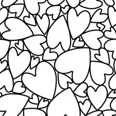 romantic hearts, a symbol of love, monochrome color. seamless pattern of abstract lines. a simple background in the style of minimalism. for print, social networks, banners, paper. illustration art