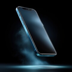 Modern Mobile Device: Captivating close-up of a sleek, cutting-edge smartphone, showcasing its elegant design and innovative features against a modern background.