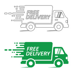 Fast Free Delivery Truck Icon for Shipping and Courier Services