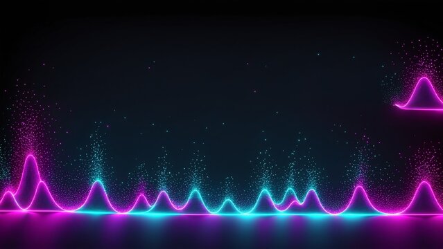 Blue and magenta neon soundwave abstract background 4K 03