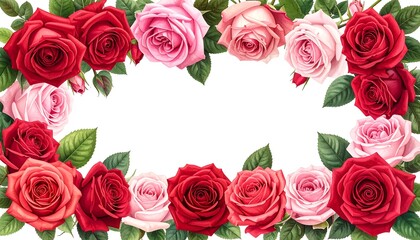 Fototapeta premium Romantic Rose Frame - A Floral Border for Special Occasions.