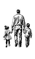 Vector illustration father and son