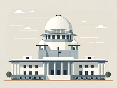 Supreme Court India modern minimal illustration